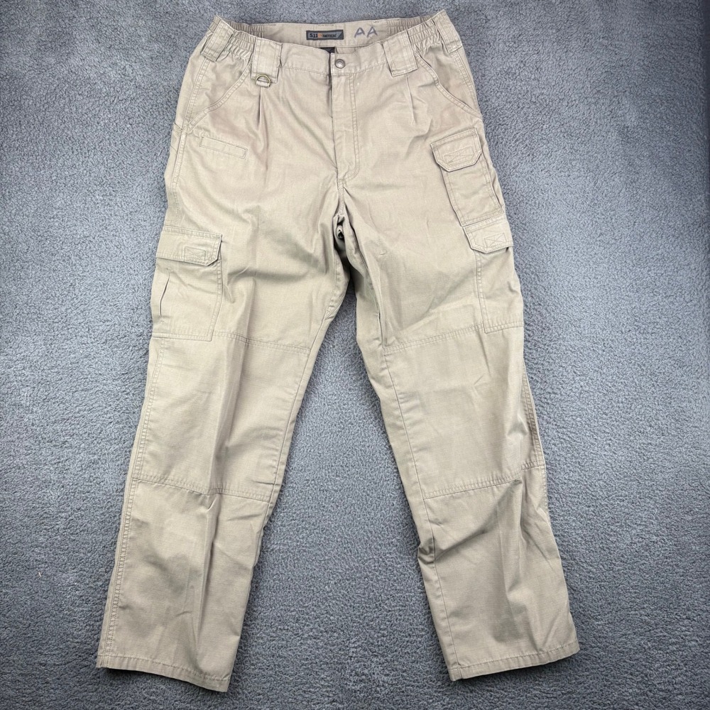 511 Tactical Mens Cargo‎ Pants Khaki Cotton Blend Work Outdoor Size 36x30